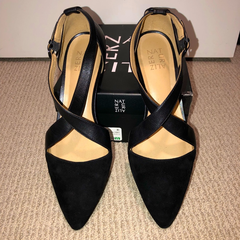 Cross-strap dress shoes - wide width